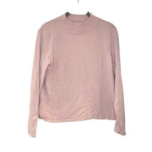 PENDLETON Silk Blend Mock Turtleneck Top Long Sleeve Dusty Rose Petite PS